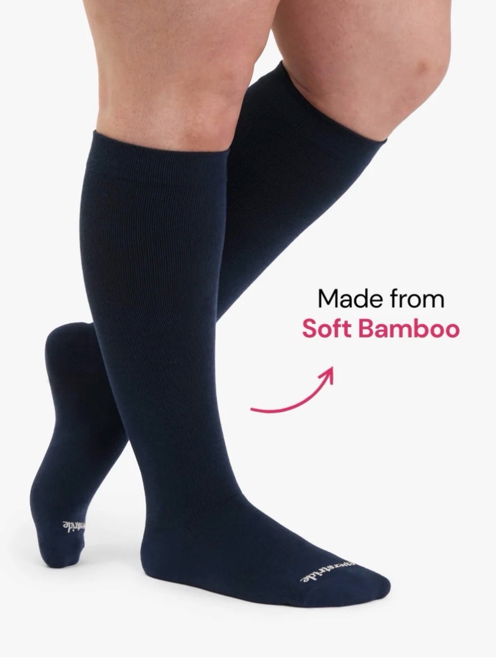 Everstride Bamboo Wide Compression Socks | XL | Navy Blue - Picture 4 of 9